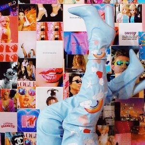 Embroidered Boots - Baby Blue 💘💎